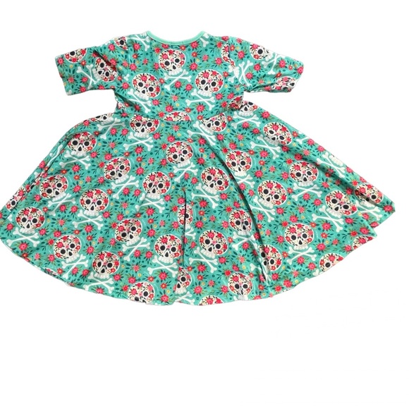 LITTLE MISS MARMALADE Girls Sugar Skull Fit & Flare Short Sleeve Dress Size 8 - Picture 3 of 8